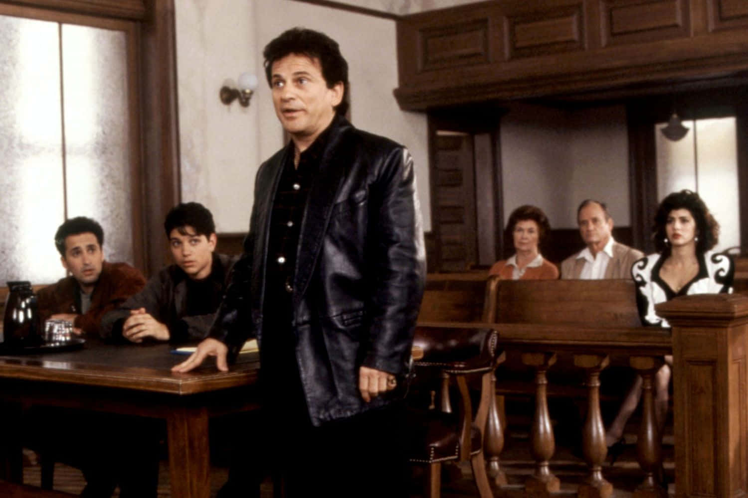 Courtroom Scene Leather Jacket Wallpaper