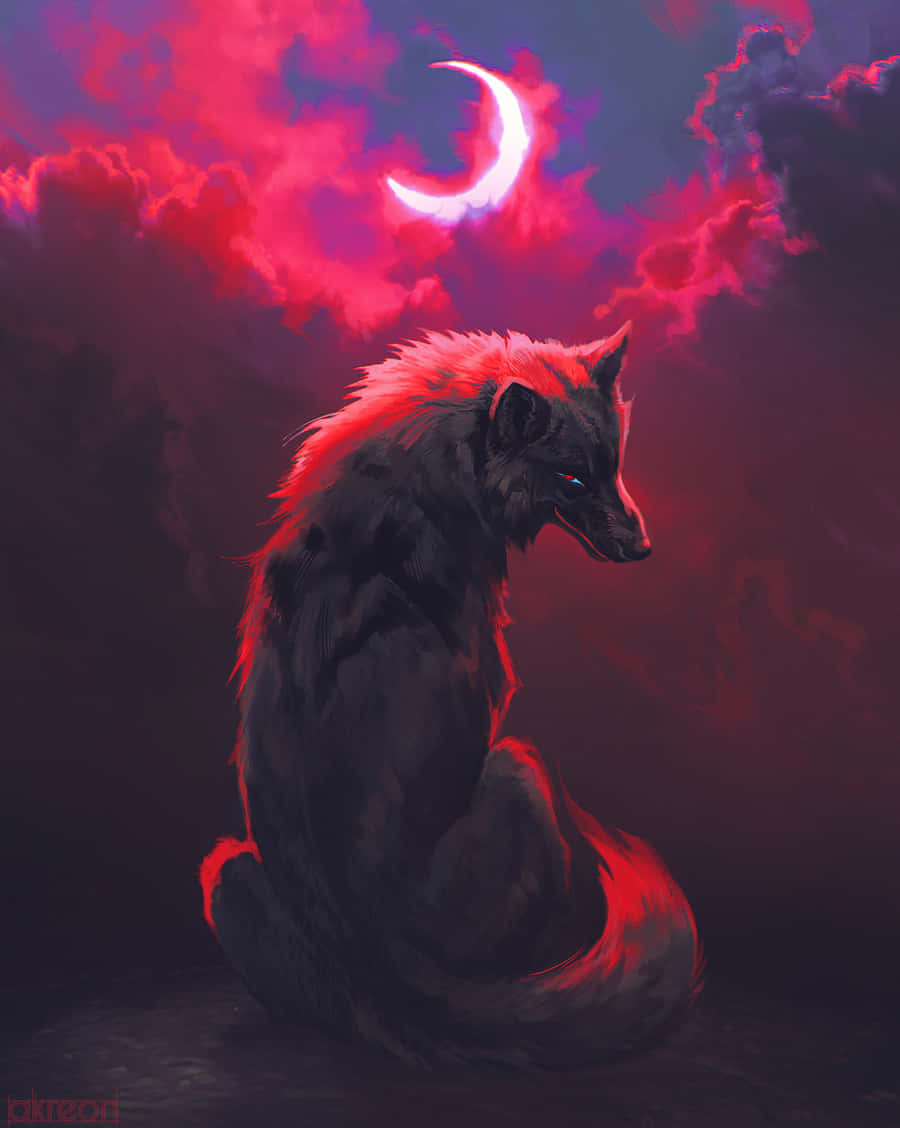 Coyote Art Under The Moon Wallpaper