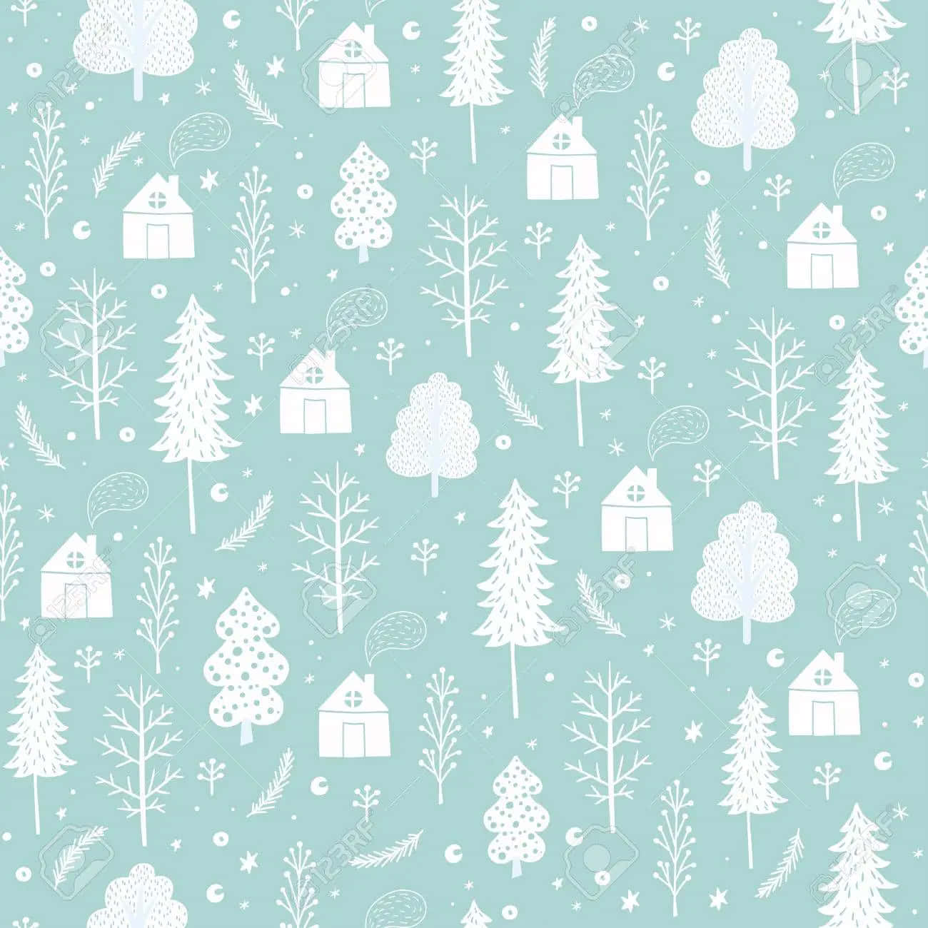 Cozy Christmas Decor Light Green Wallpaper