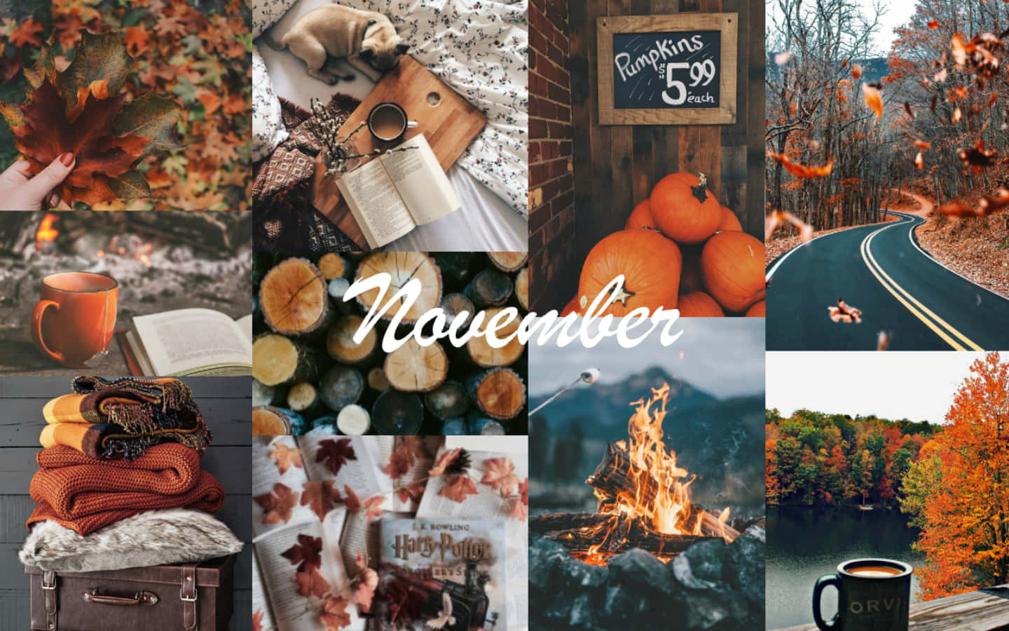 Cozy Fall Desktop Aesthetic November Wallpaper