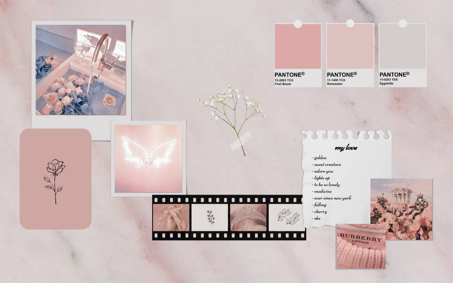 Cream And Pink Pinterest Laptop Wallpaper