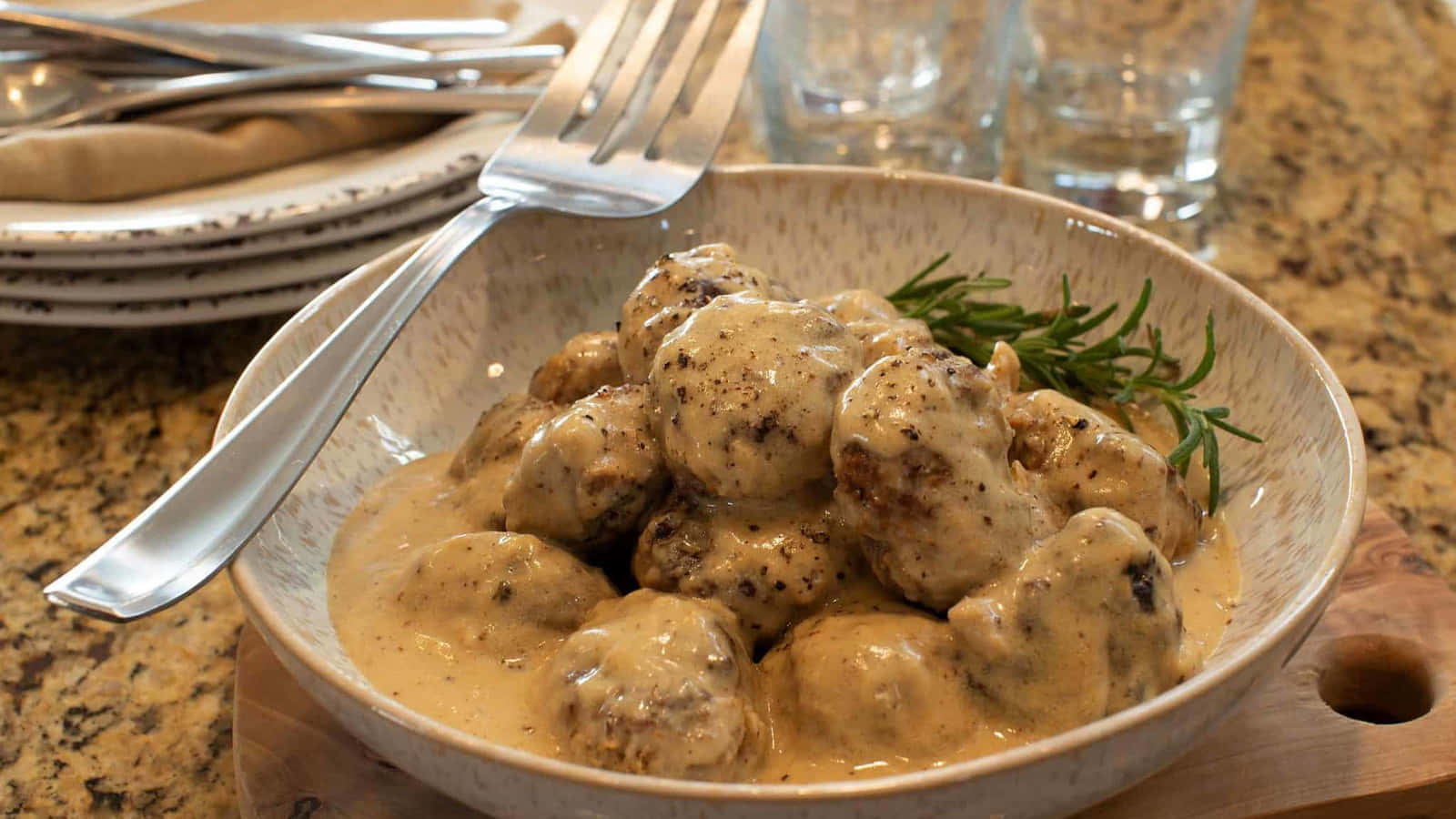 Creamy Sauce Meatballs Dish Wallpaper