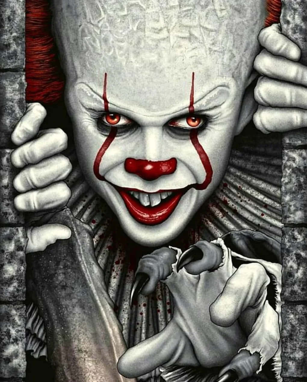 Creepy_ Clown_ Emerging_ From_ Wall.jpg Wallpaper