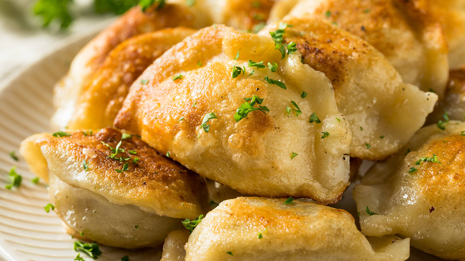 Crispy Pierogi Scallions Wallpaper