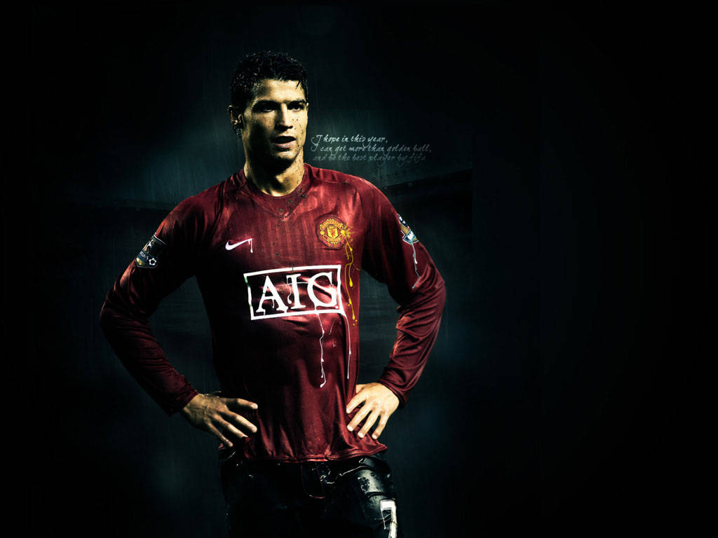 Cristiano Ronaldo Drenched In Success Wallpaper