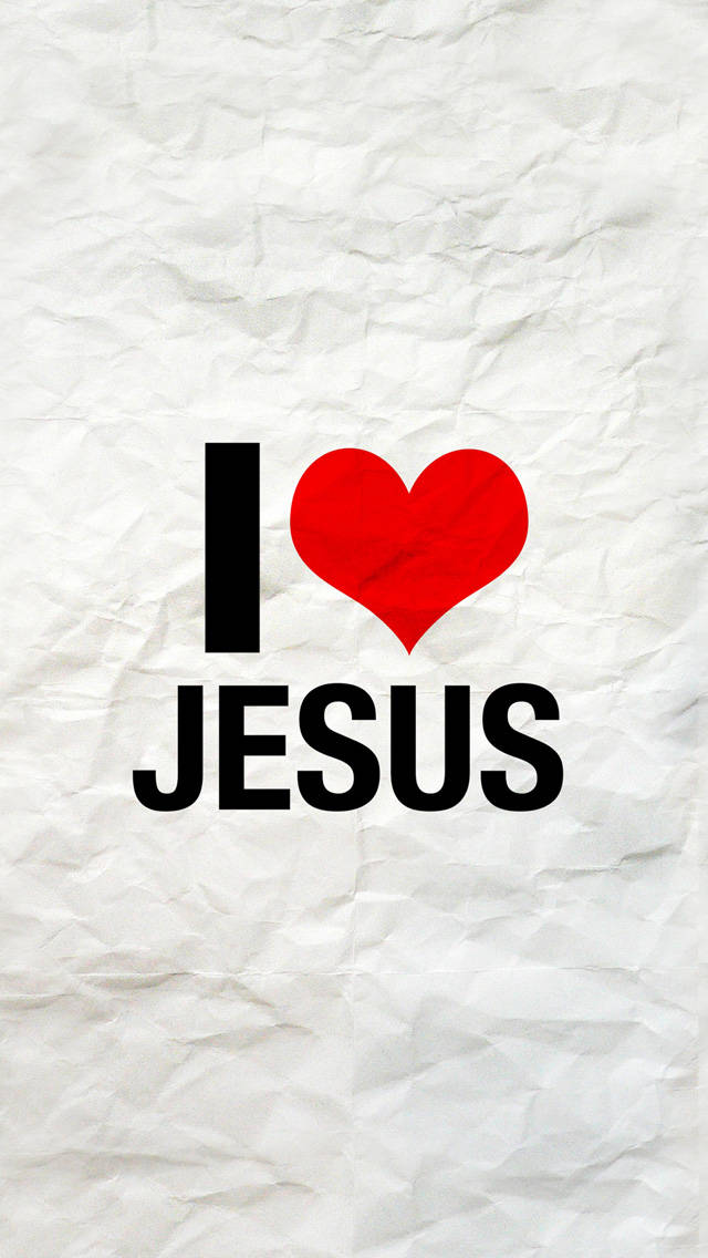 Crumpled Paper I Love Jesus Iphone Wallpaper