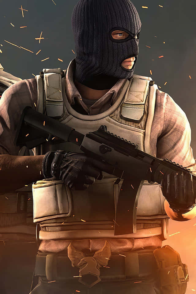 Cs Go Mobile Armed Terrorist With Mask Wallpaper