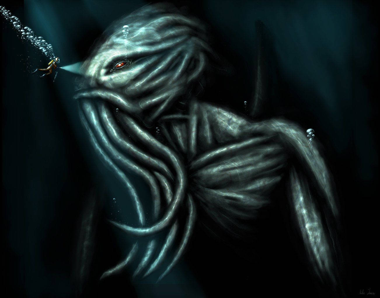 Cthulhu Lurking Below The Sea Wallpaper