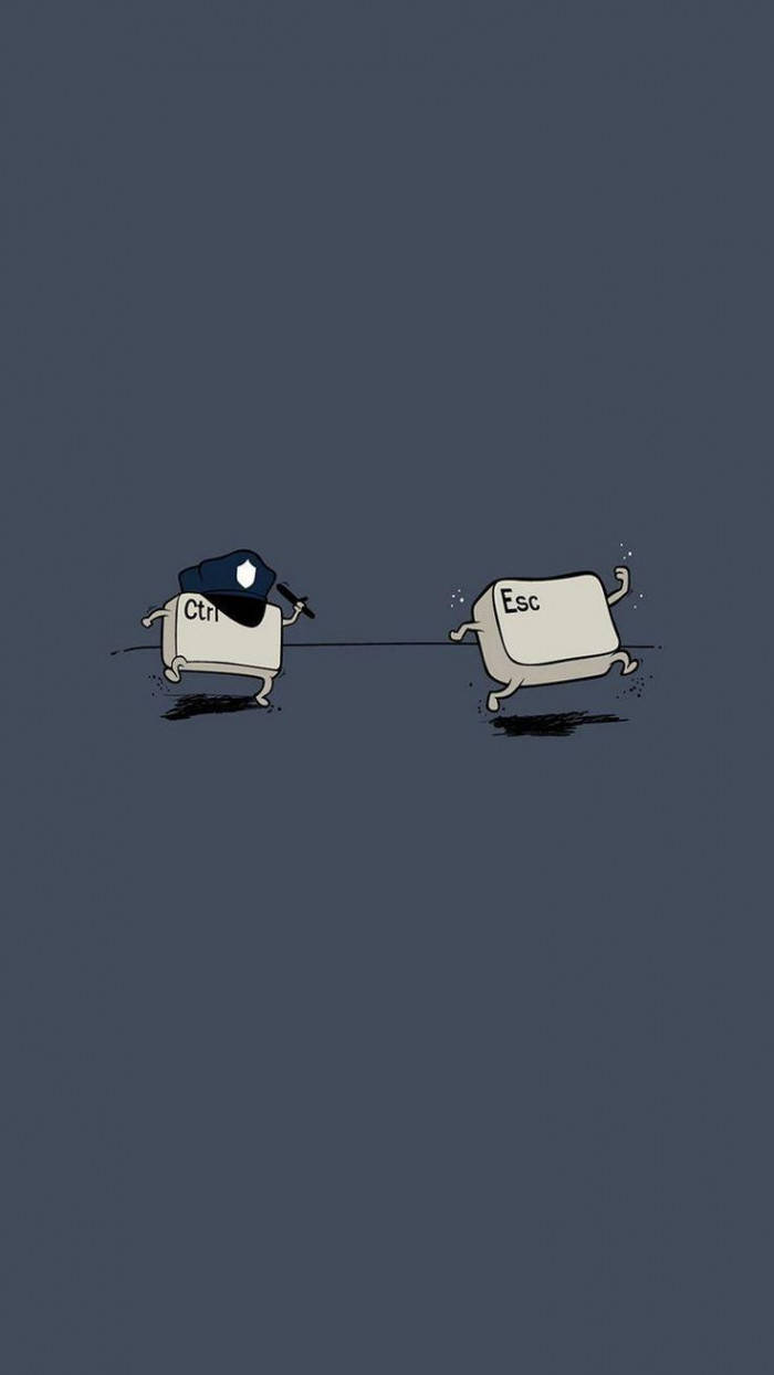 Ctrl And Esc Keys Funny Phone Wallpaper