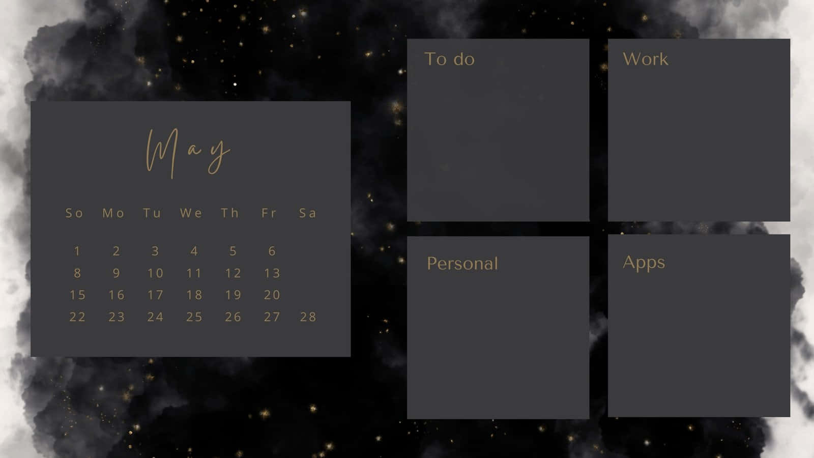 Custom Dark Desktop For Increased Productivity Wallpaper