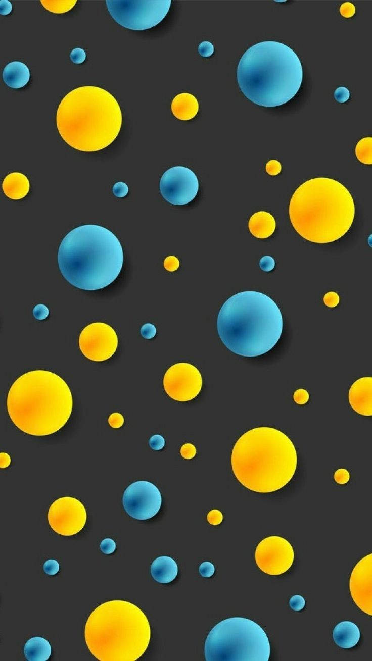 Cute 3d Phone Yellow Blue Orbs Wallpaper