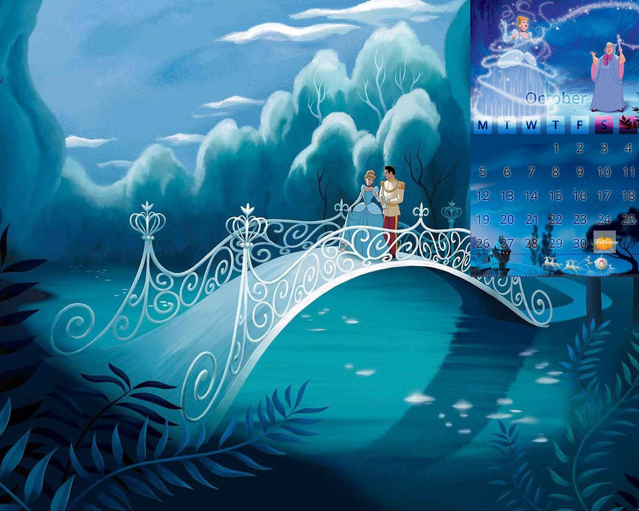 Cute Aesthetic Disney Princess Cinderella Bridge Wallpaper