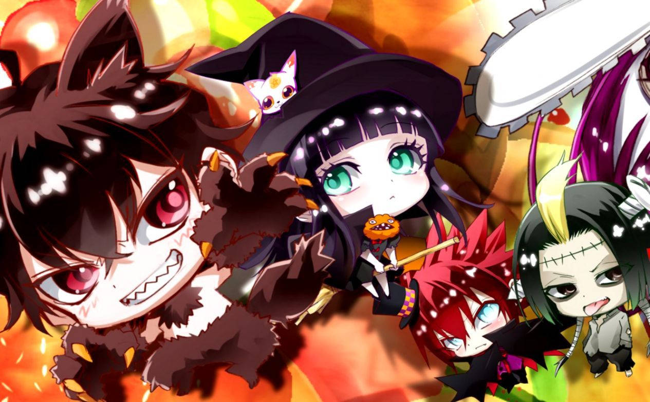 Cute Anime Boy In A Halloween Costume Wallpaper