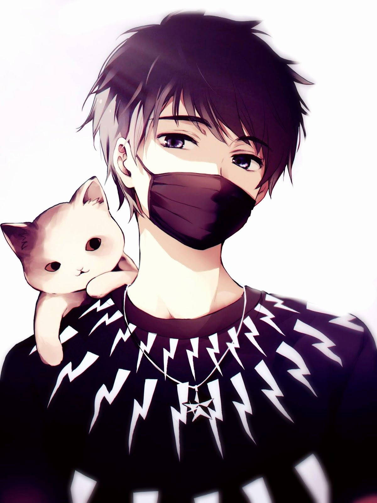 Cute Anime Guy Wearing Face Mask Wallpaper