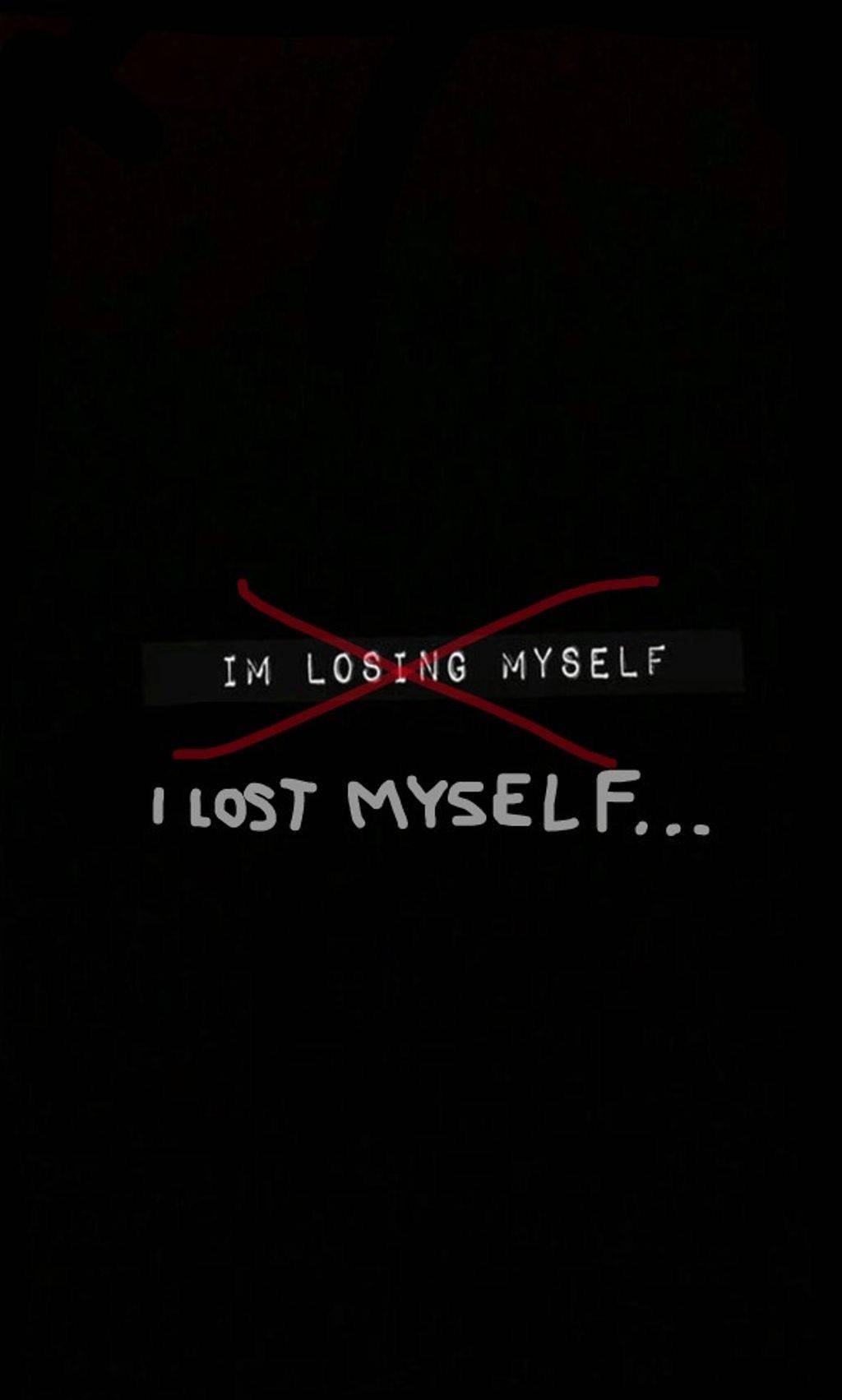 Cute Black Aesthetic Lost Myself Wallpaper