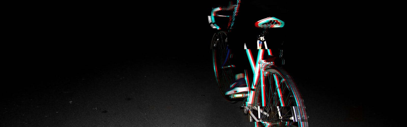 Cute Black Bike Glitch Aesthetic Wallpaper