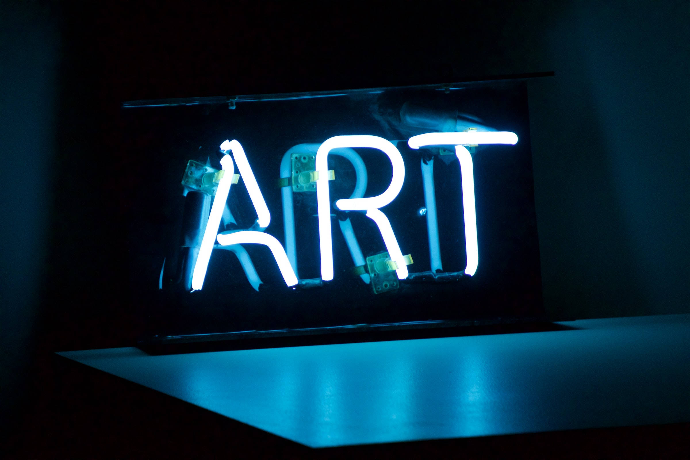 Cute Blue Aesthetic Neon Art Signage Wallpaper