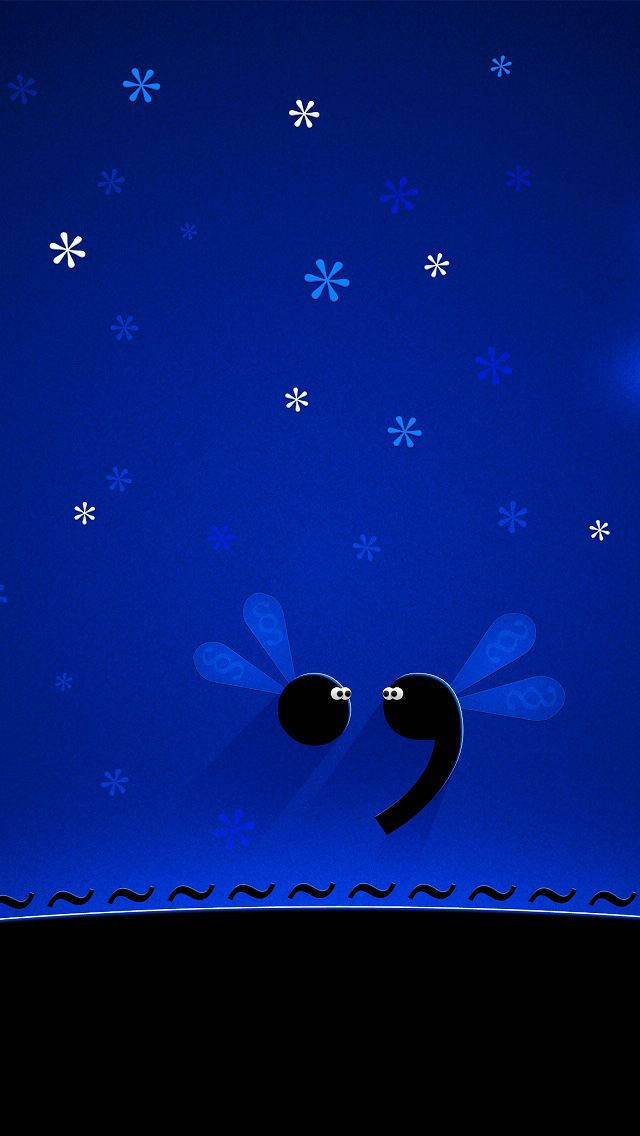 Cute Blue Phone Bees Wallpaper