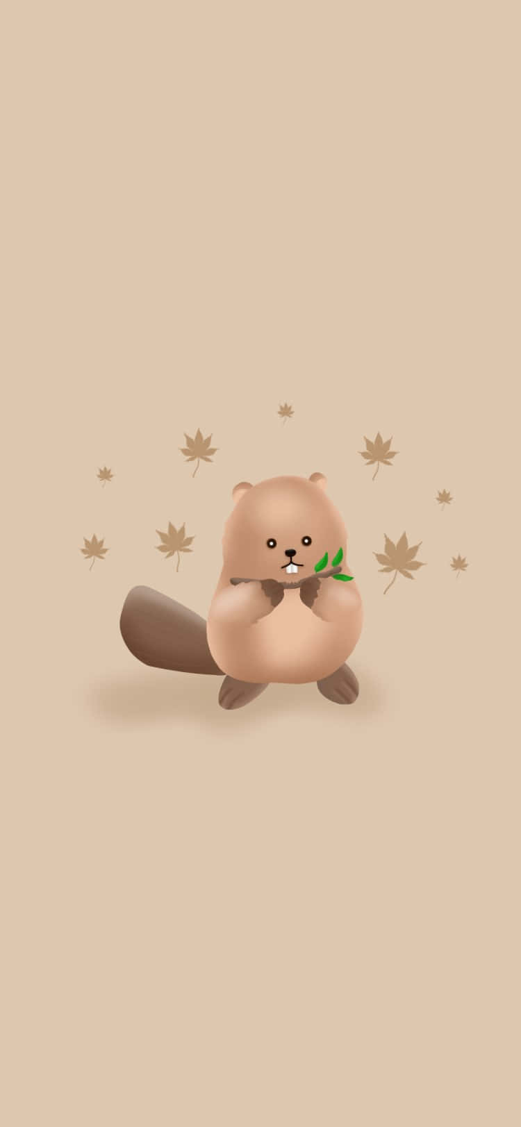 Cute Cartoon Beaver Illustration Wallpaper