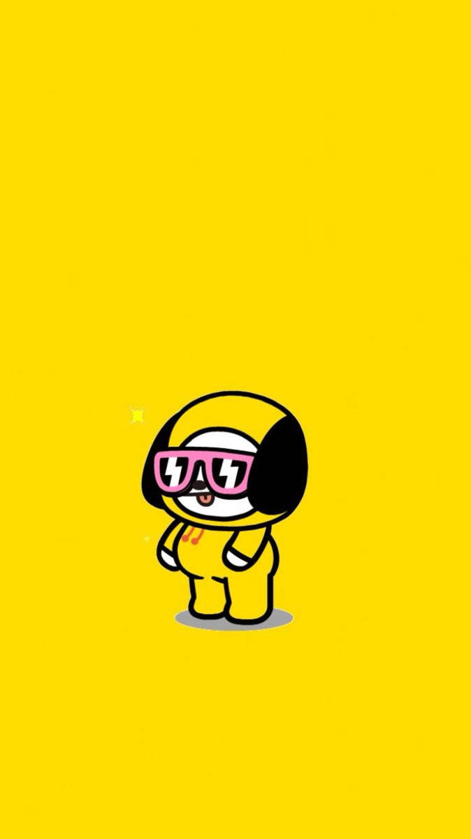 Cute Chimmy Wearing Headphones Ready To Rock The Day! Wallpaper