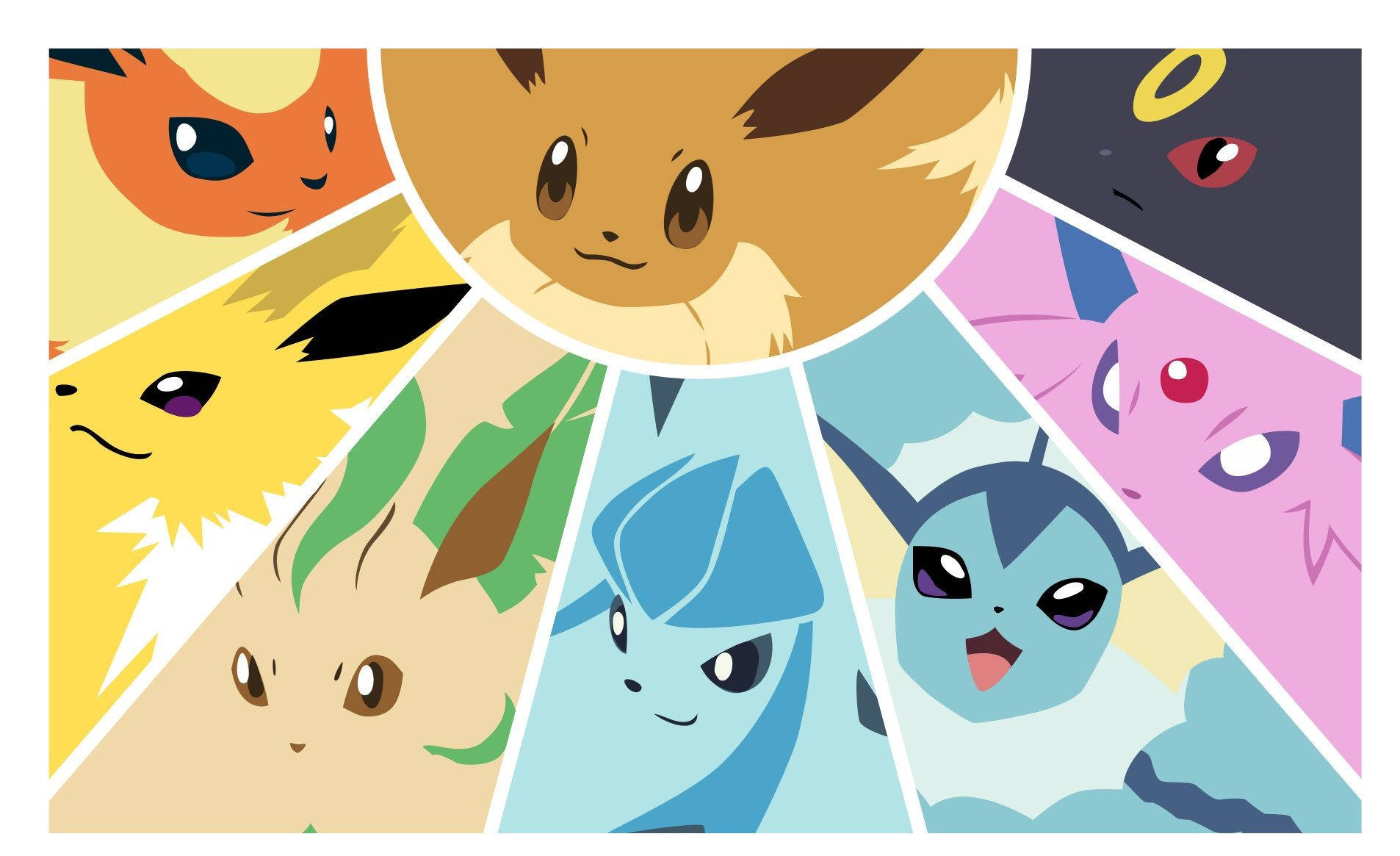 Cute Eeveelutions Sun Rays Wallpaper