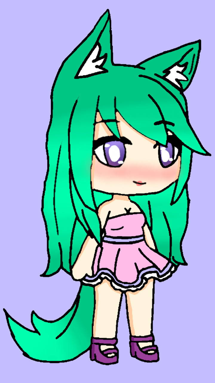 Cute Gacha Life Girl With Green Hair Wallpaper