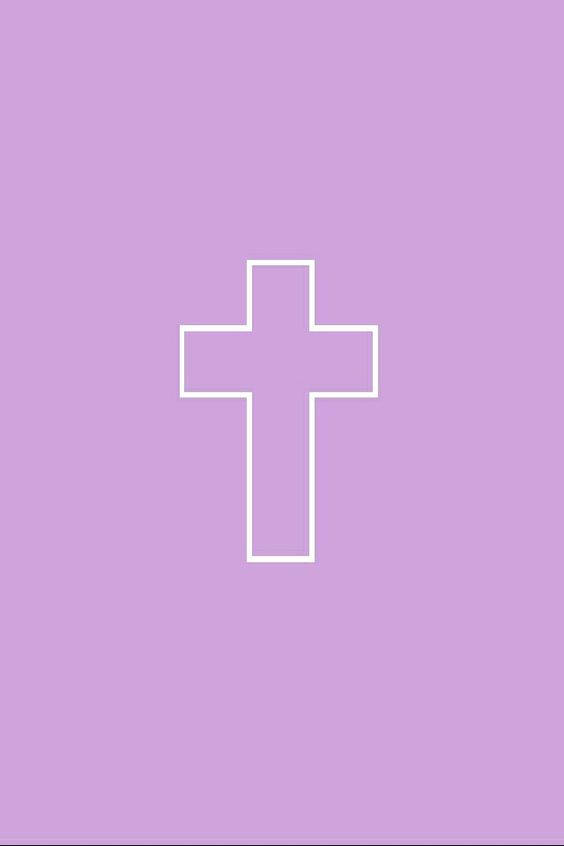 Cute Girly Cross On A Pastel Purple Background Wallpaper