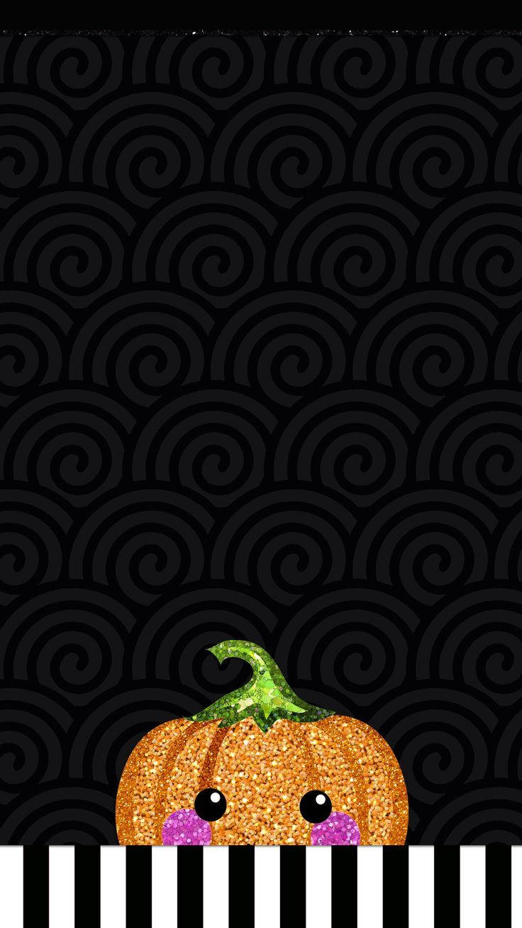 Cute Halloween Iphone Shy Pumpkin Wallpaper