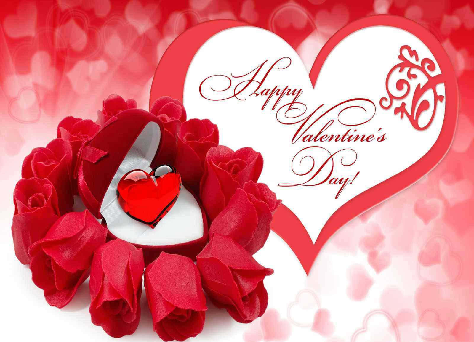 Cute Happy Valentine Day Flowers Wallpaper