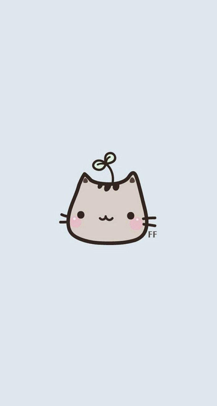 Cute Kawaii Cat Head Wallpaper