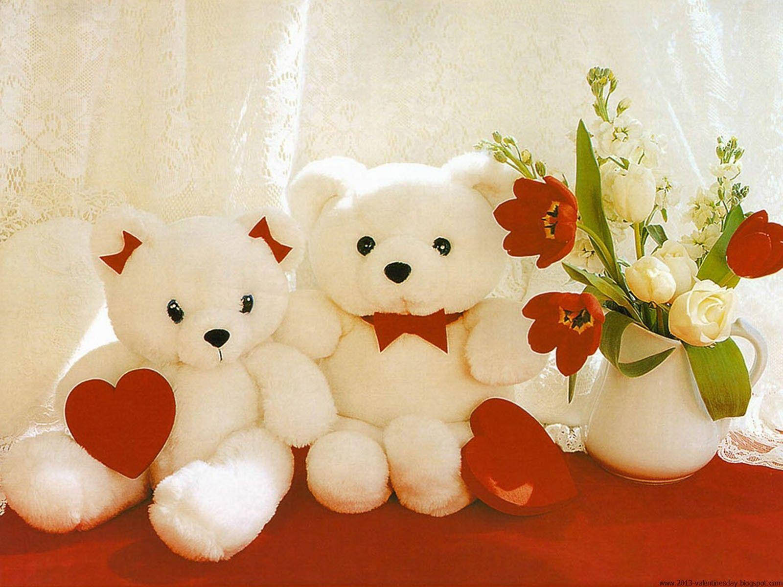 Cute Love Teddy Bears Wallpaper