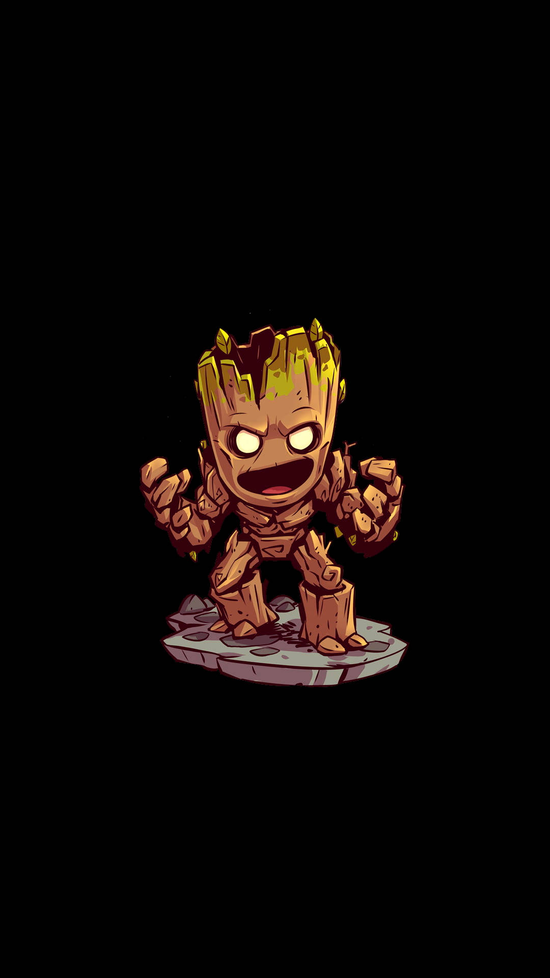 Cute Marvel Iphone Baby Groot Chibi Art Wallpaper