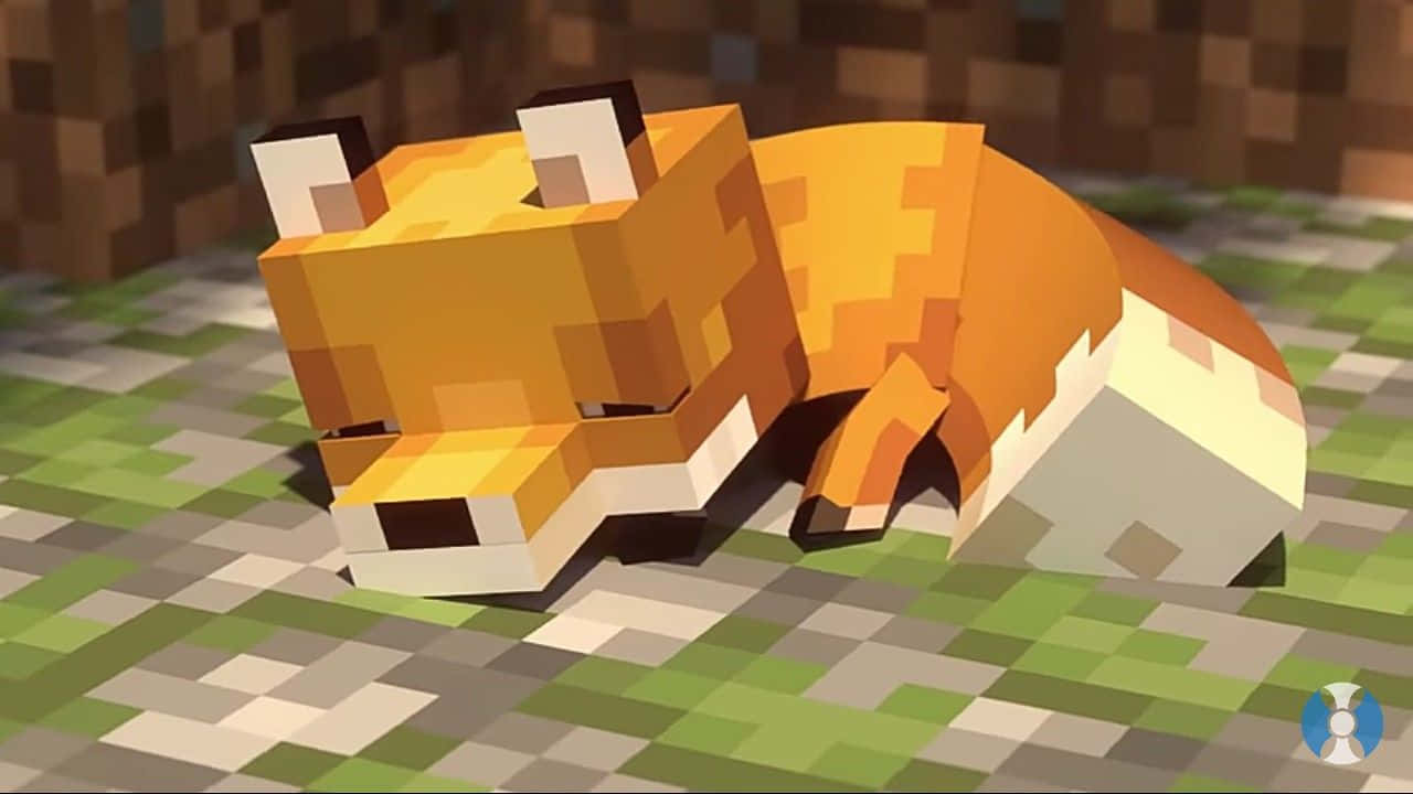 Cute Minecraft Sleeping Fox Wallpaper