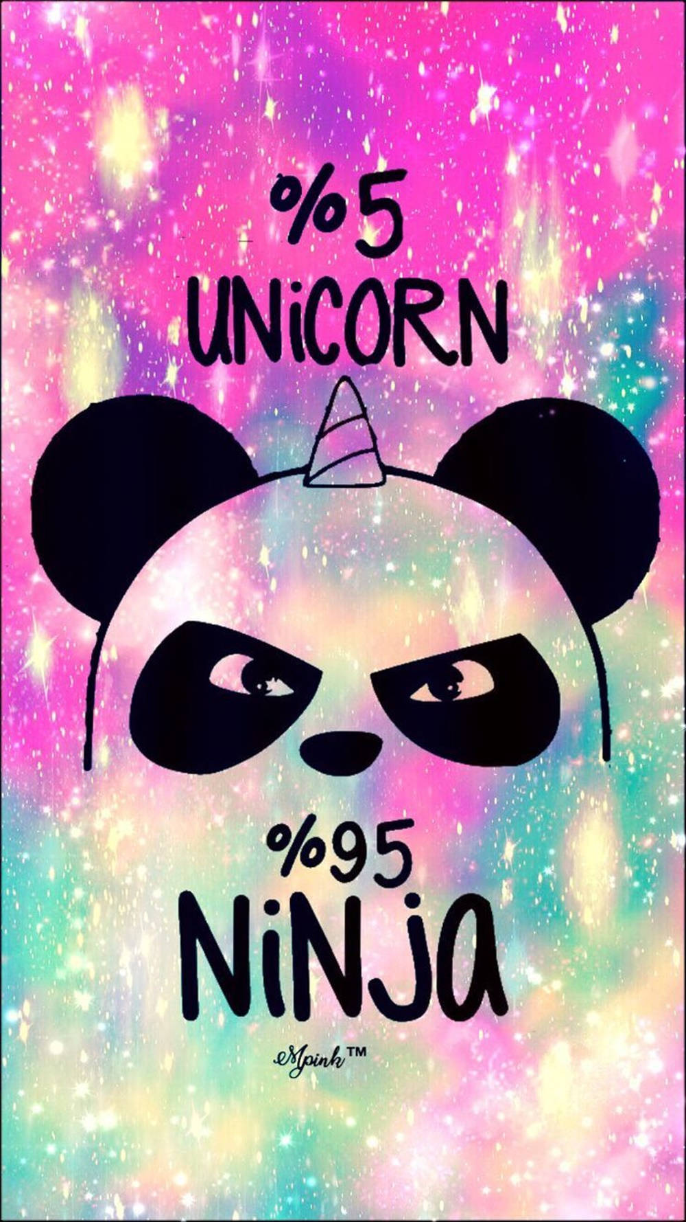 Cute Ninja Panda Galaxy Unicorn Wallpaper