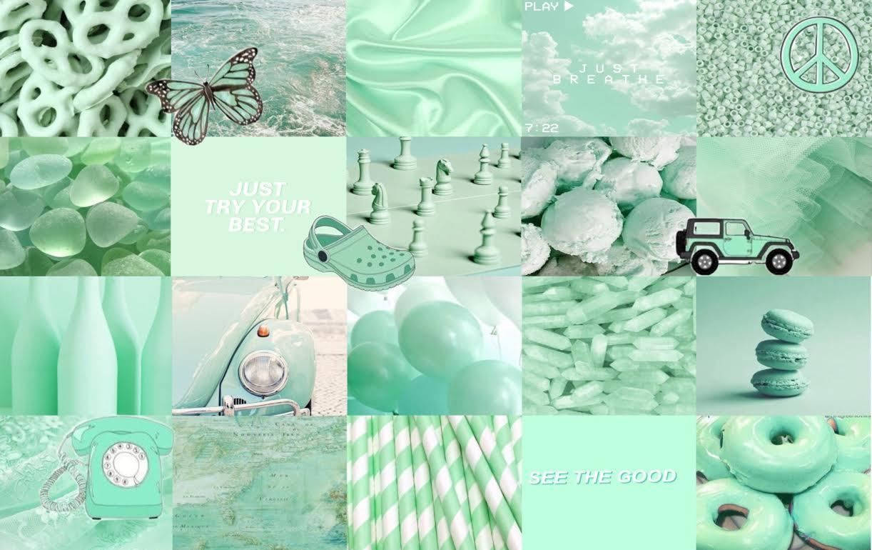 Cute Pastel Mint Green Aesthetic Wallpaper