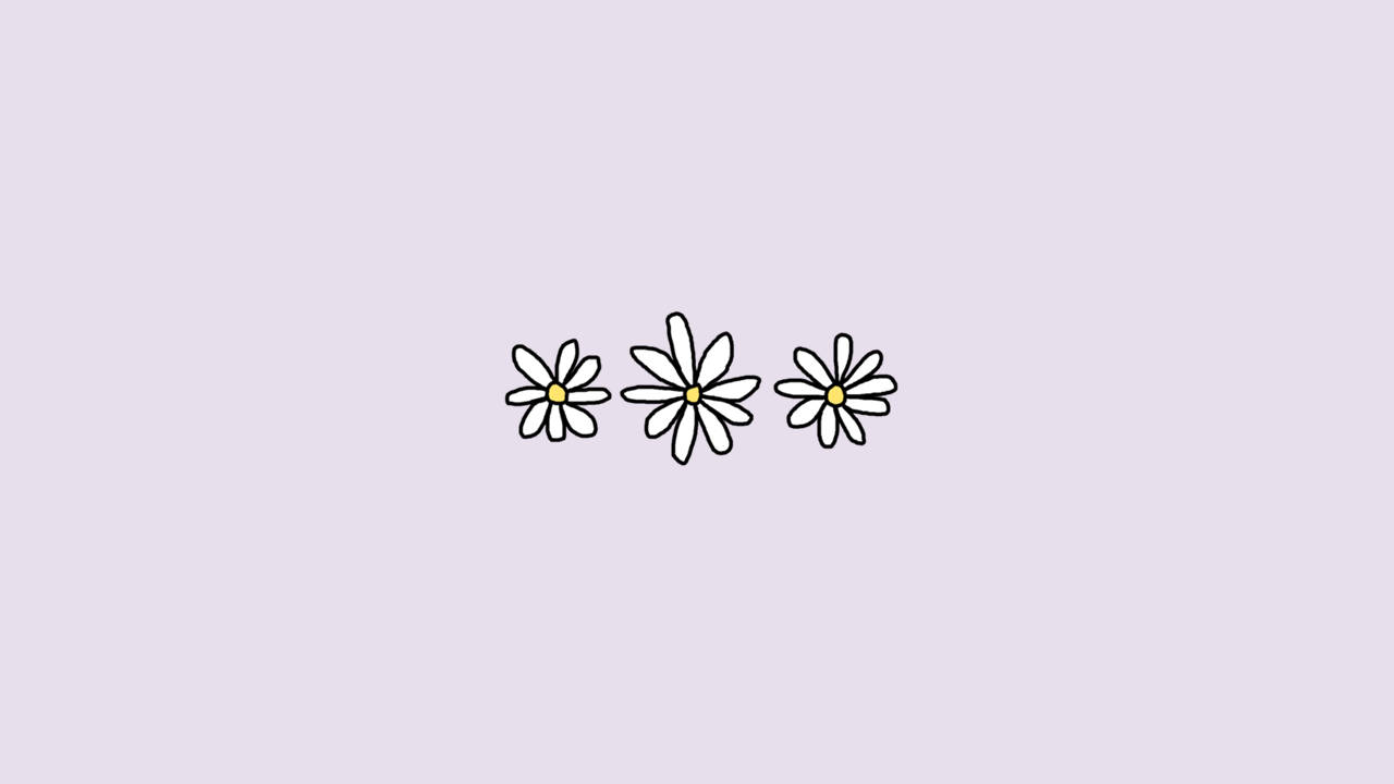 Cute Pastel Purple Daisies Wallpaper