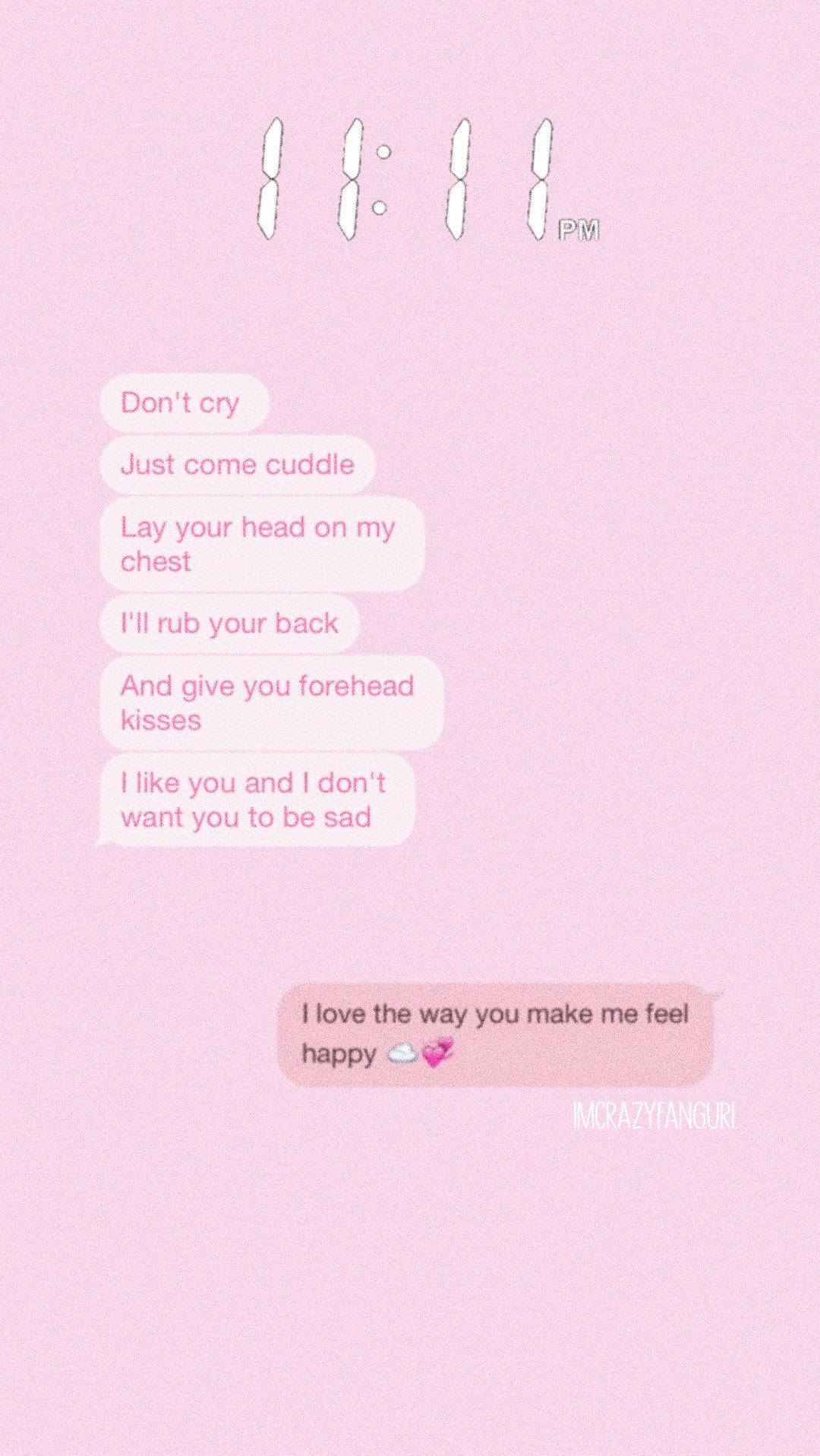 Cute Pink Aesthetic Sweet Text Message Wallpaper