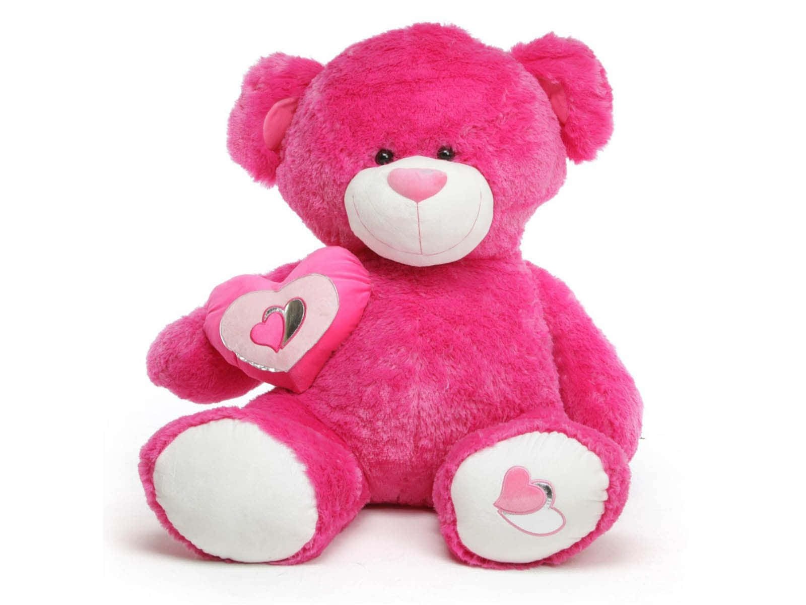 Cute Pink Teddy Bear Love Wallpaper