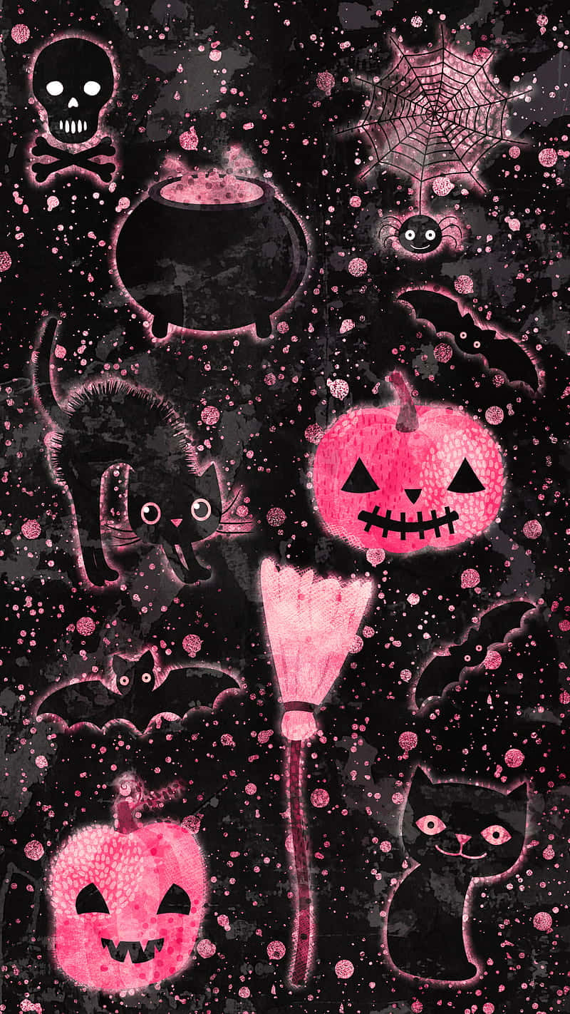 Cute Pumpkin Iphone Fuchsia Wallpaper