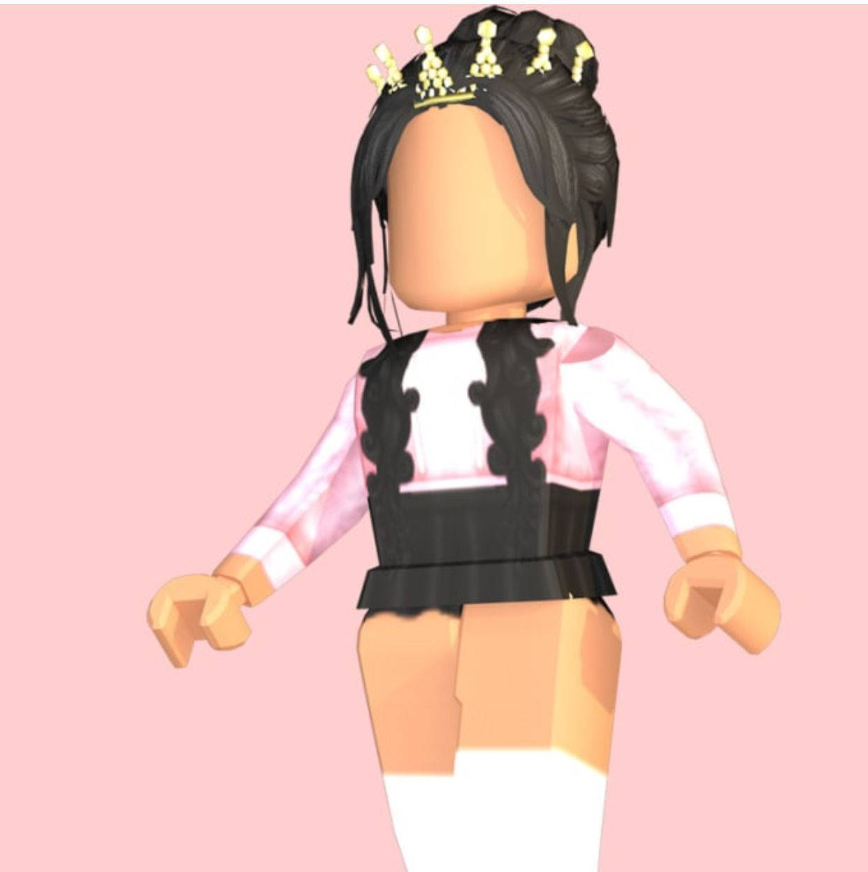 Cute Roblox Girl Stylish Pink Wallpaper