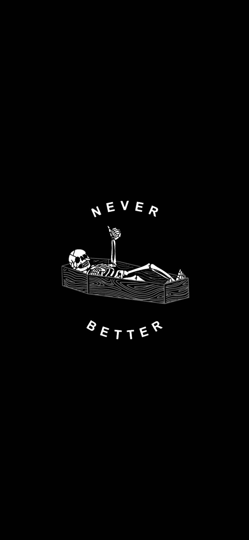 Cute Skeleton Inside A Coffin Wallpaper