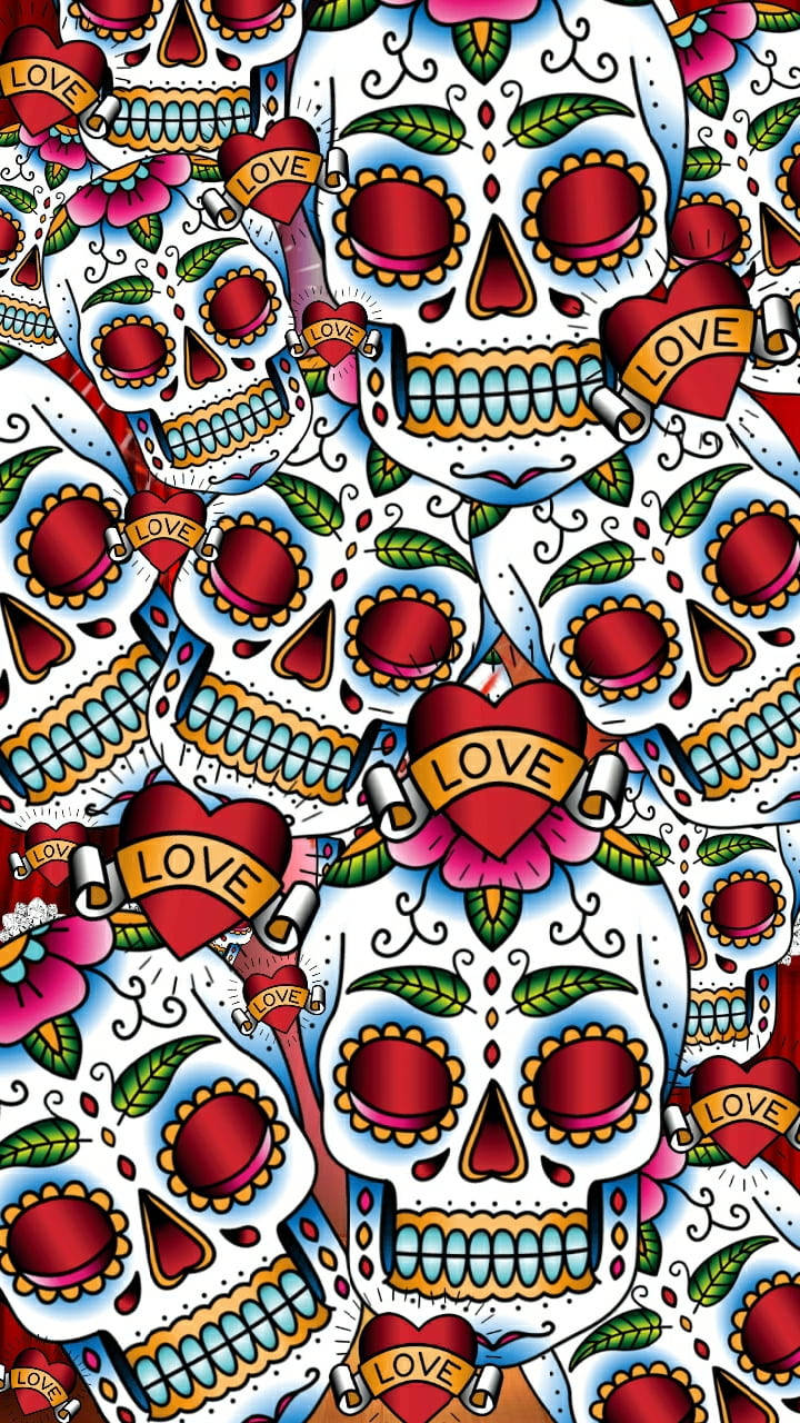 Cute Skeleton Iphone Patterns Wallpaper