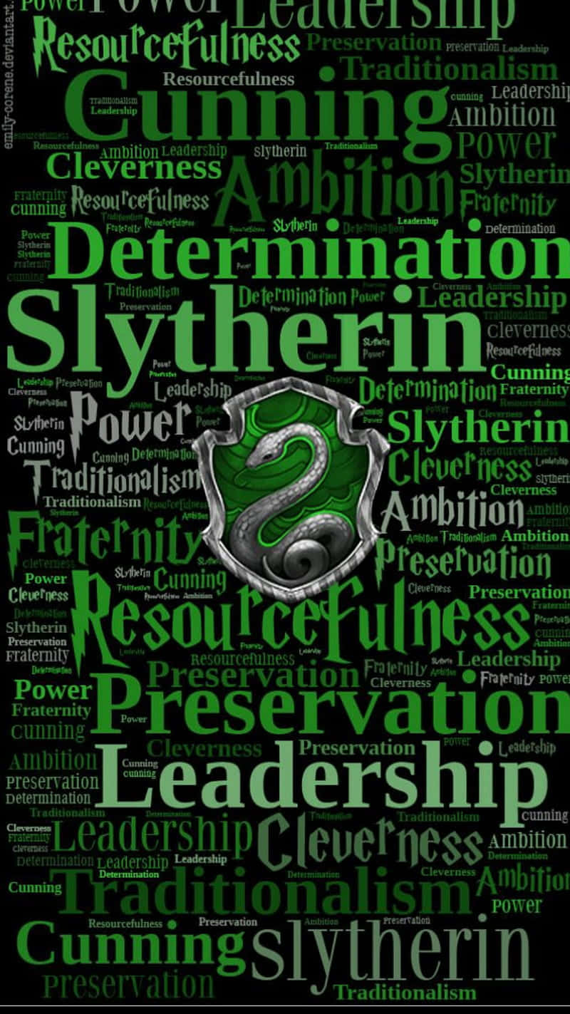 Cute Slytherin Showing Her School Spirit Wallpaper