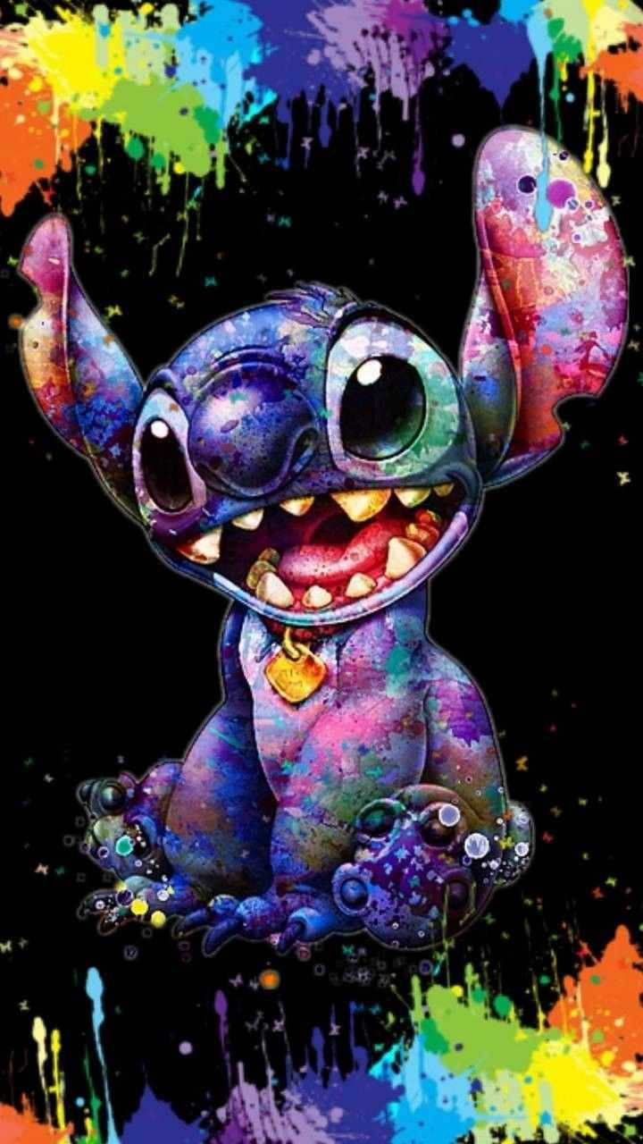 Cute Stitch Color Splash Wallpaper