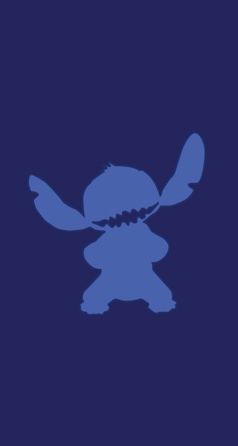 Cute Stitch Dark Blue Silhouette Iphone Wallpaper