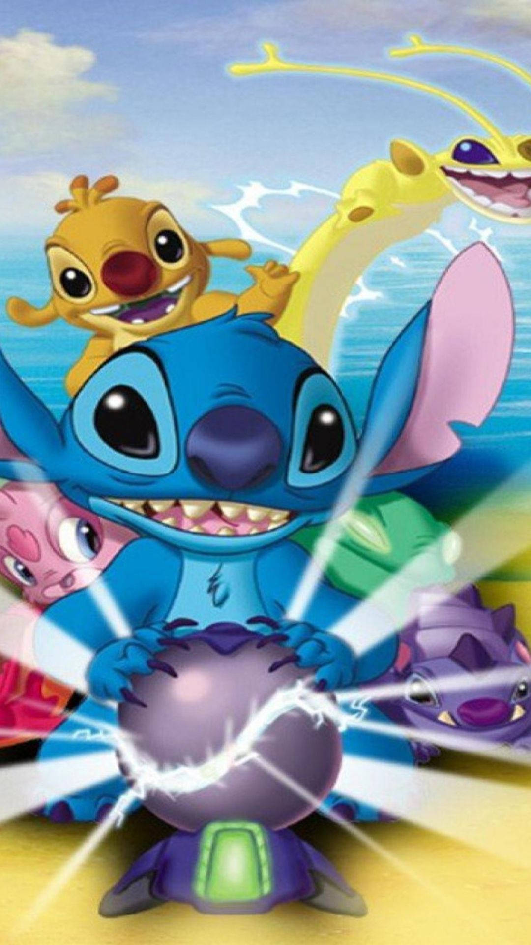 Cute Stitch Magic Ball Iphone Wallpaper