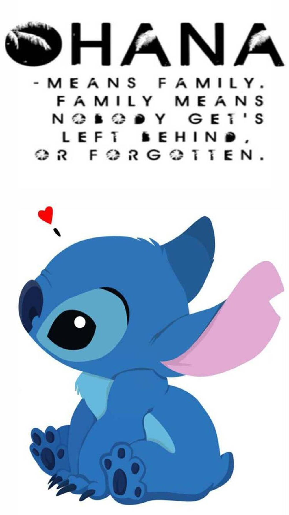 Cute Stitch Ohana Quote Iphone Wallpaper