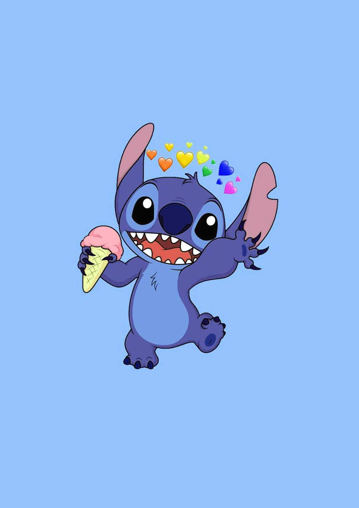 Cute Stitch Pink Ice Cream Wallpaper