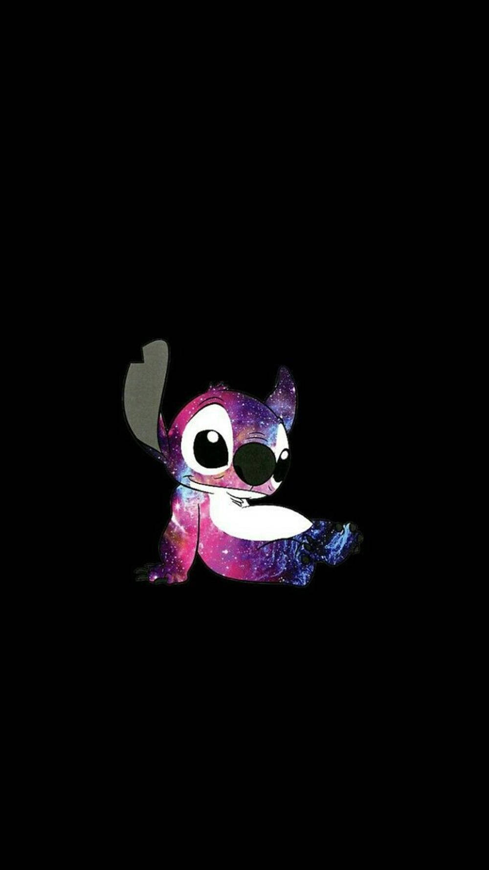 Cute Stitch Shimmering Galaxy Iphone Wallpaper