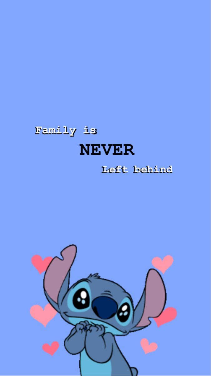 Cute Stitch Six Pink Hearts Wallpaper